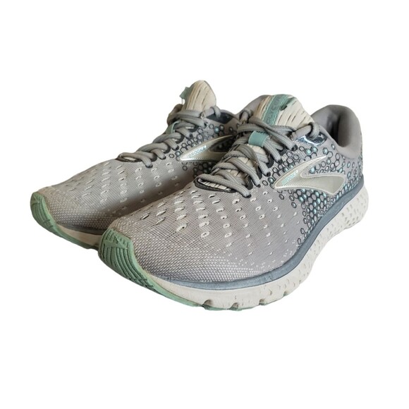 Brooks Shoes - Brooks‎ Glycerin 17 Gray/Aqua Blue Running Shoes Size 9 Women's